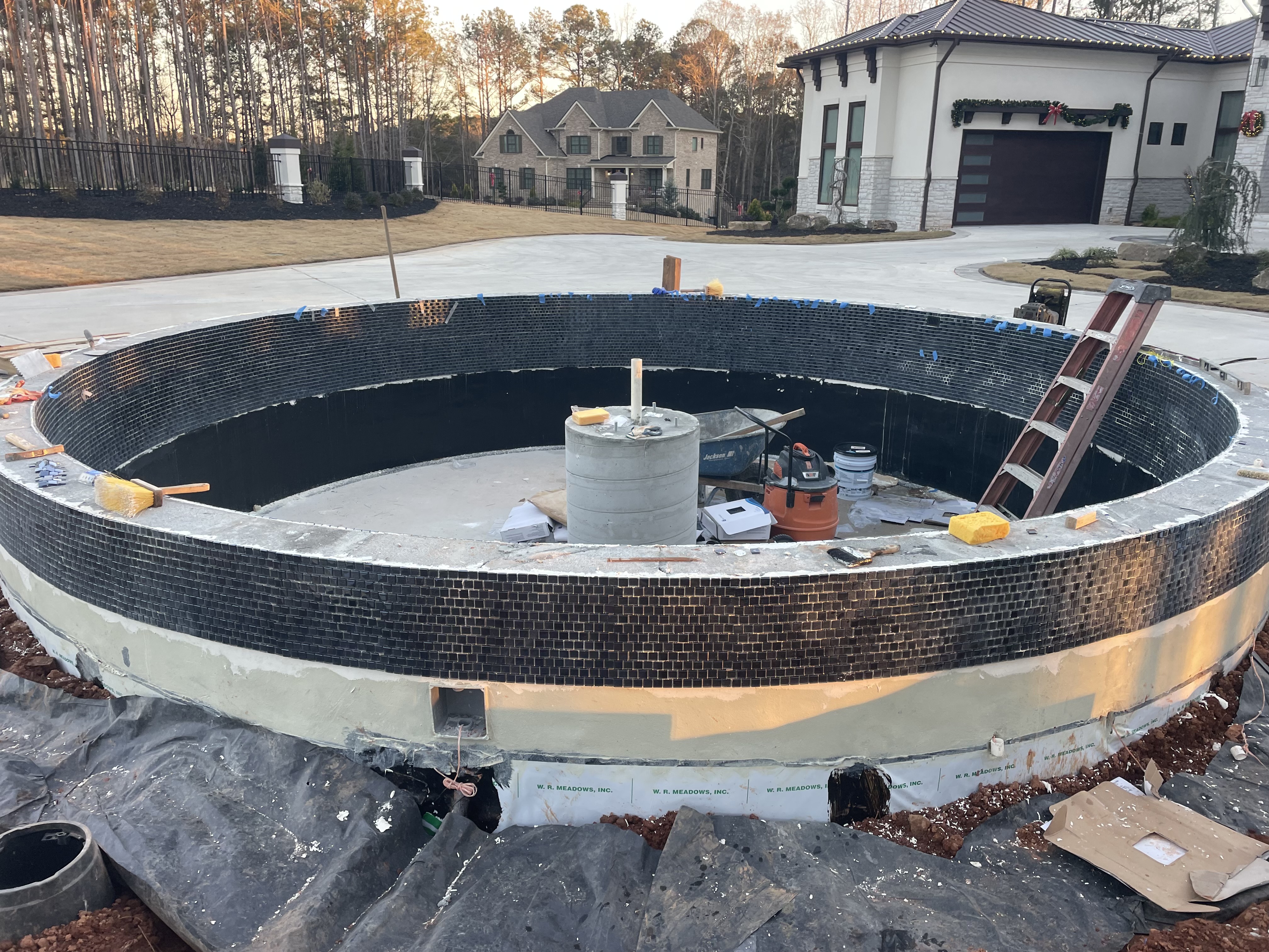 Custom fountain during construction — view 2