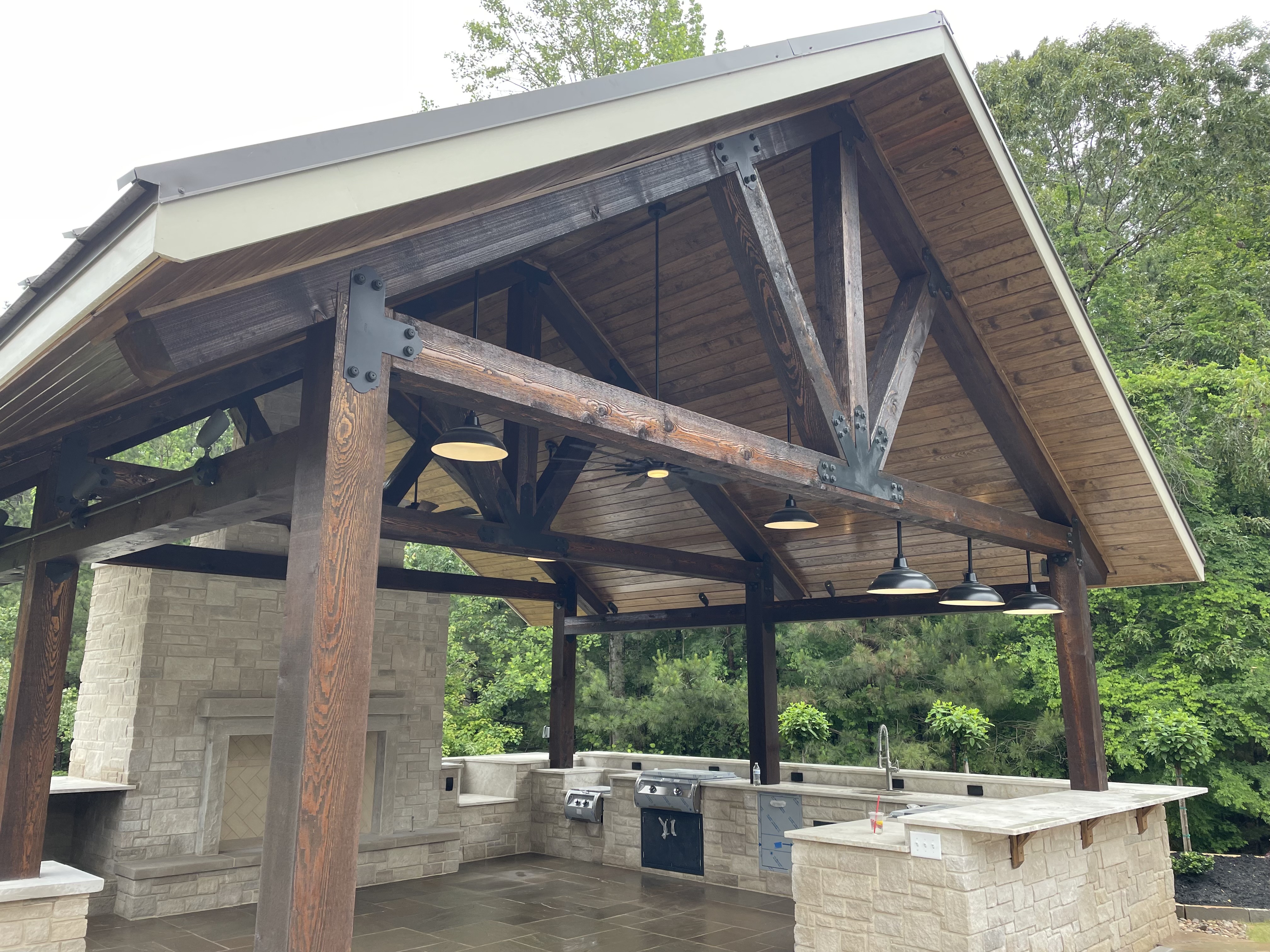 Craftsman Outdoor Kitchen Pavilion