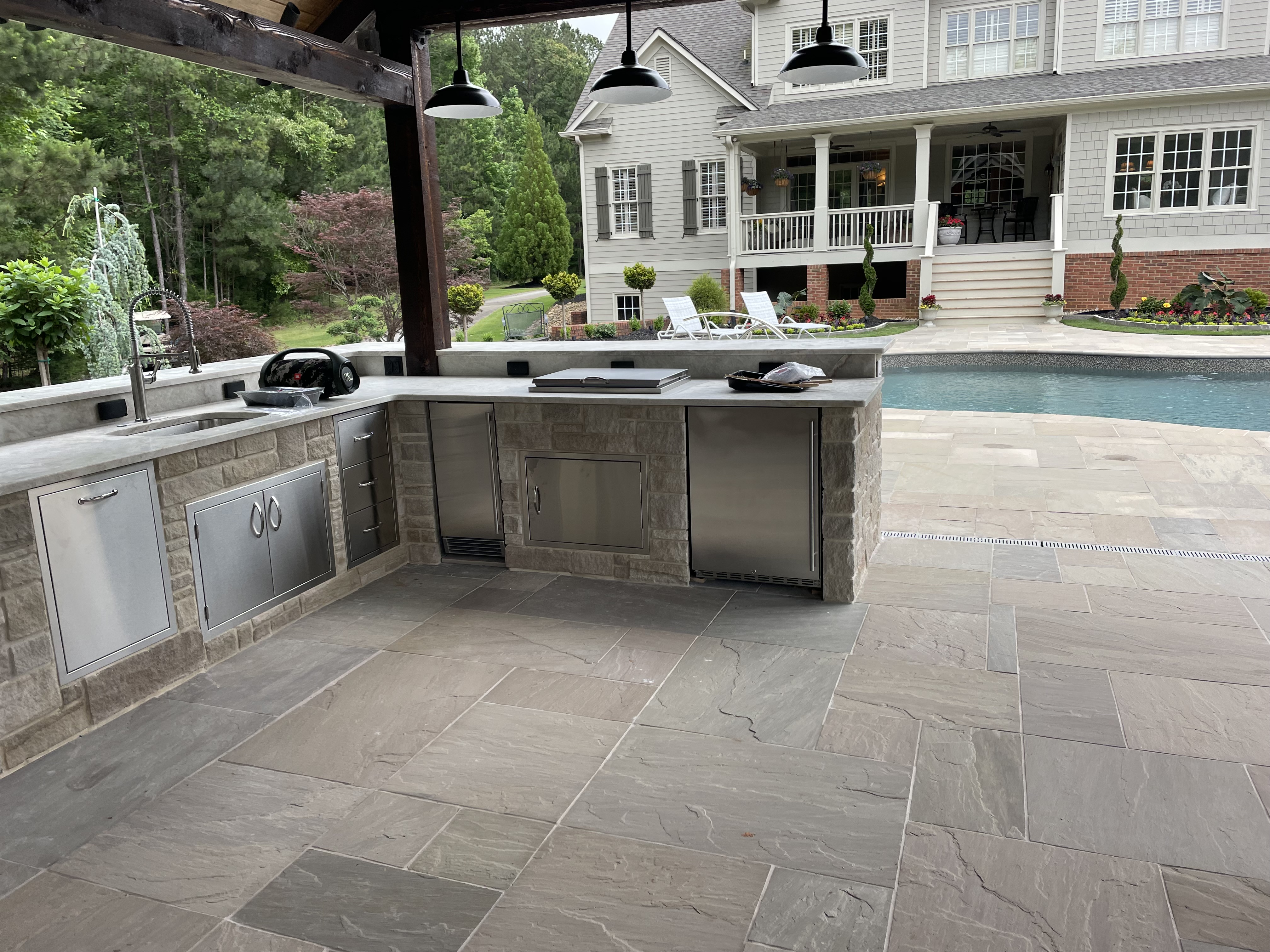 Completed outdoor kitchen
